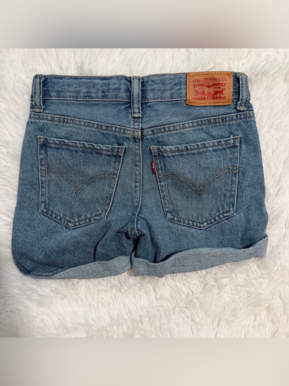 Levi's Women's Light Blue Denim Cuffed Shorts